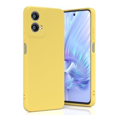 Imagem de Boaixiaen Capa para celular Moto G 5G 2024, silicone líquido, fina, macia, TPU (poliuretano termoplástico), proteção total à prova de choque para G 5G 2024 (amarelo)