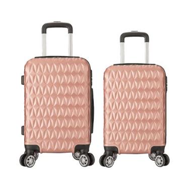 Imagem de Kit2 Mala de Viagem Bordo 10kg Padrão ANAC P+ e Média Em ABS - EAGLE, 