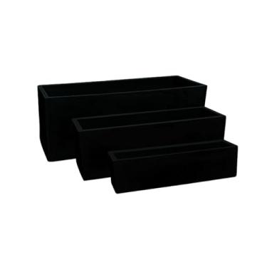 Imagem de KIT 3 Vasos Para Plantas Jardineira Polietileno Cachepot Floreira Luxo Decoração (Preto Fosco)