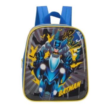 Imagem de Mochila Costas Batman Mini Pequena Creche Luxcel Original, Azul Claro