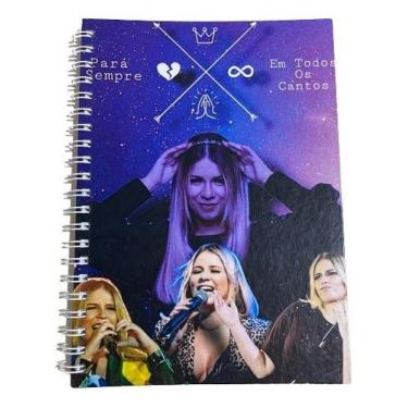 Imagem de Caderno Artista Marilia Mendonça Wire-o Capa Dura Universitário De Fã 