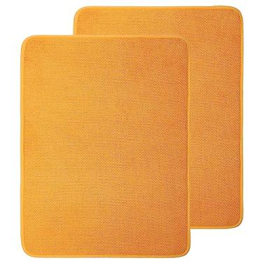 Imagem de 2 peças tapete de secagem de pratos microfibra almofada de secagem ultra absorvente de água tapetes escorredores grandes almofadas de secagem de pratos tapetes de drenagem para bancada de mesa 45 x 60