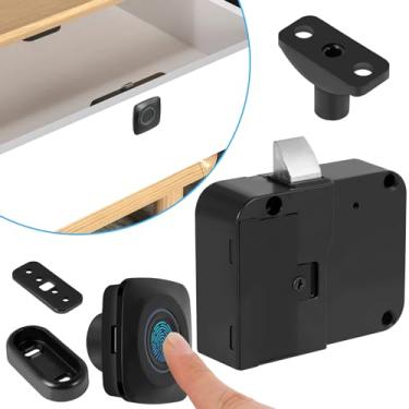 Imagem de Fechadura biométrica inteligente para armário de impressão digital operada por bateria, bloqueio elétrico oculto sem chave, carregamento de emergência, fechadura de gaveta de documentos para quarto de