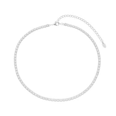 Imagem de CHOKER PIUKA RIVIERA CHIARA ZIRCÔNIAS PEQUENA CRISTAL FOLHEADA EM RÓDIO BRANCO