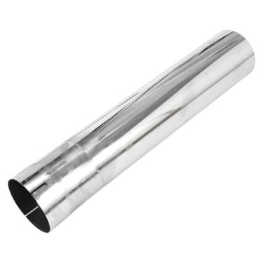 Imagem de Motoforti Tubo de escape de mandril de corte reto, faça você mesmo, tubulação de tubo de escape modificada para carro personalizado 89 mm/3,5" OD 457 mm/18 comprimento T304 aço inoxidável prateado