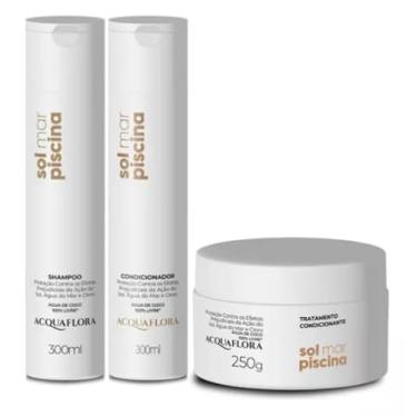 Imagem de Kit Shampoo + Condicionador + Máscara Acquaflora (Kit Piscina Sol Mar)