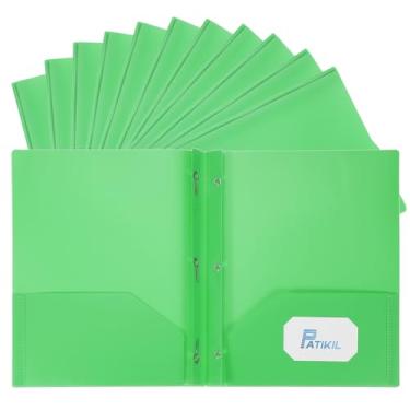 Imagem de PATIKIL Pastas de bolso com pinos, 60 peças de pastas de papel de plástico resistente com 3 fixadores pastas de arquivo de papel de bolso para papel tamanho carta para retomar documentos, arquivos,