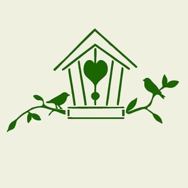 Imagem de Adesivo árvore galho pássaros casa box cozinha (Verde)