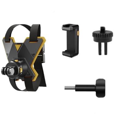 Imagem de Mechrig Suporte de alça de queixo de liberação rápida magnética ajustável para capacete de motocicleta, compatível com GoPro Hero 13/12/11/10/9/8/7/6/5 preto, DJI Osmo Action 5 Pro/4/3, Insta360 ONE R