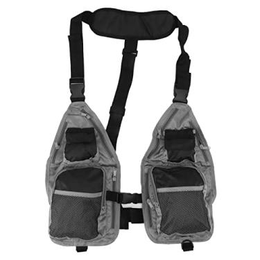 Imagem de Colete de Pesca Com Mosca para Homens, Colete Com Vários Bolsos Leves, Equipamento de Pesca Ajustável de Trutas, Mochila de Malha Respirável para Acampamento Ao Ar Livre Pesca