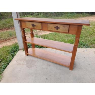 Imagem de Aparador em madeira de demolição com 2 gavetas e 2 prateleiras 1,20