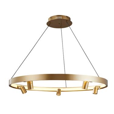 Imagem de Pendente Lilla Redondo Alumínio Dourado 80cm Led 52W 3000K