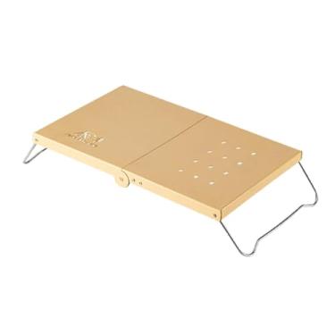 Imagem de YIJU Mini mesa de acampamento mesa de praia móveis de mobília ao ar livre para ao ar livre, Cáqui