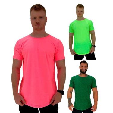 Imagem de Kit 3 Camiseta Longline MXD Conceito Slim Cores Básicas e Mescladas Li