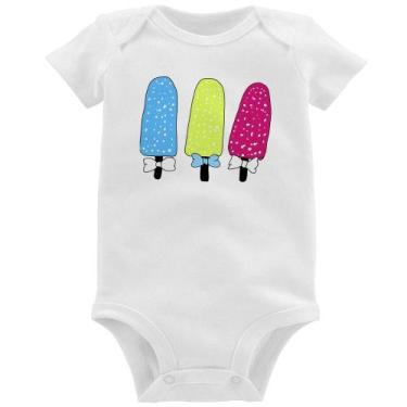 Imagem de Body Bebê Colorfull Icecreams - Foca na Moda, Branco, P