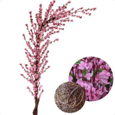 Imagem de Cerejeira Artificial Curva Sakura Grande Sem Vaso Decoração - Flor de 