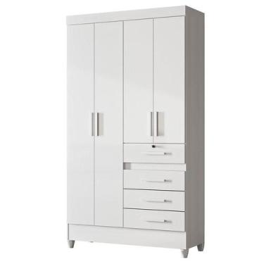 Imagem de Guarda Roupa Infantil Sobral 4 Portas Branco Flex - Moval, Branco