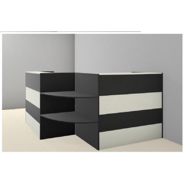 Imagem de Balcão Recepção / Atendimento Web15 1,50 x 1,50 - Altura 1,10m - Cinza / Preto