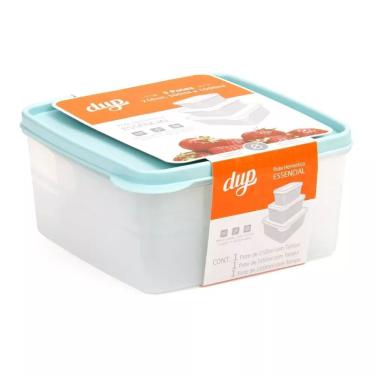 Imagem de Conjunto de 3 Potes Quadrado P, M, G Color - Dup