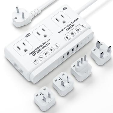 Imagem de Conversor de tensão Kruuue 220V a 110V 2000W com régua de alimentação