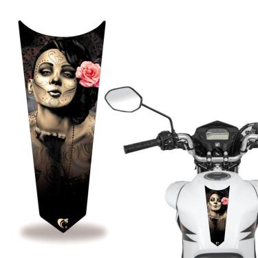 Imagem de Adesivo Faixa Gravata Tanque Moto Caveira Preto Azul