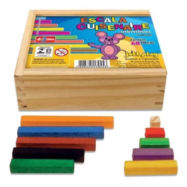 Imagem de Escala Cuisenaire Individual 68 Peças Em Madeira