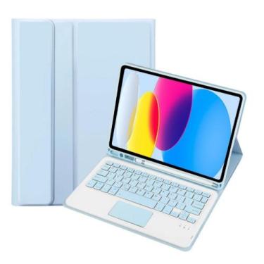 Imagem de Capa Com Teclado Para Galaxy Tablet S9 Fe 12.4 Polegadas Azul - Fam