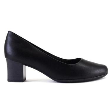 Imagem de Sapato Piccadilly Feminino Scarpin Salto Grosso Moda 110072, 35, Preto