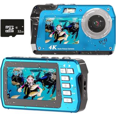 Imagem de Câmera digital à prova d'água Focusify 4K fhd 48MP com cartão de 32GB