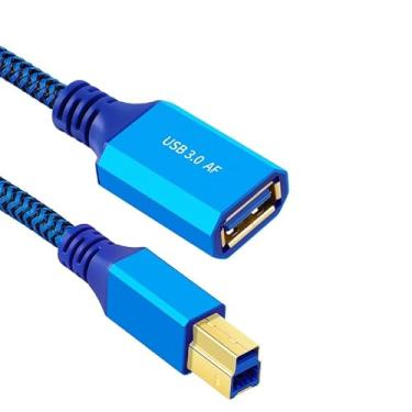 Imagem de Seadream Cabo adaptador USB 3.0 tipo A fêmea para macho tipo B, cabo USB-A fêmea para macho B 3.0 trançado de nylon, compatível com estação de ancoragem, drivers rígidos externos, impressora scanner e
