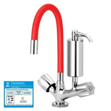 Imagem de Torneira Gourmet Colors Vermelha Filtro Cozinha Mesa C50 - Furkin