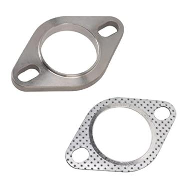 Imagem de 2NIN KIT de Conexão de Flange de Escape Aço Inoxidável, 2 Parafusos, Aplicações Universais, Excelente Vedação, Alta Resistência à Temperatura, Evita Vazamento, para