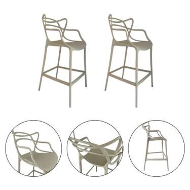 Imagem de Kit 2 Banquetas Allegra Comercial Leve Resistente Pronto Uso - Simple 