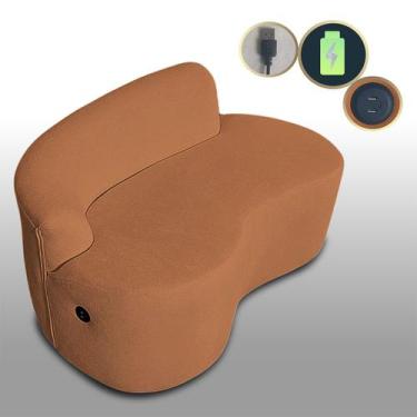 Imagem de Sofá Orgânico Com Entrada USB Curvo 2 Lugares Feijão Forma Orgânica Bo