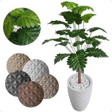 Imagem de Bananinha Artificial Folhas Verdes Grande Vaso Decoração - Flor de Men