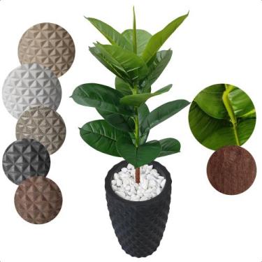 Imagem de Planta Artificial Ficus Lyrata Verde Toque Real com Vaso Decorativo - 