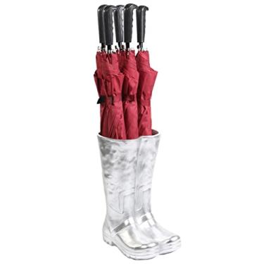 Imagem de ZDJZMGZ Suporte para botas, suporte de armazenamento de guarda-chuva interno e externo para flores, suporte de guarda-chuva estável para decoração de balde (prata)