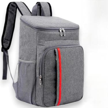 Imagem de Mochila Térmica Impermeável Grande Capacidade Cooler Portátil Piquenique Quente Frio 23L(Cinza)