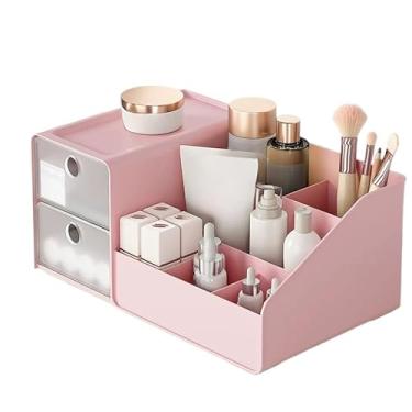 Imagem de Genérico Organizador De Mesa Multiuso Com Gavetas Escritório Maquiagem Porta(ROSA)