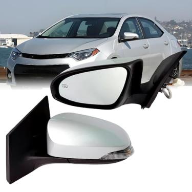 Imagem de VMDCcdz Espelho lateral esquerdo do motorista compatível com Toyota Corolla 2014-2018 com luz de seta aquecida 7 pinos espelho retrovisor traseiro prateado