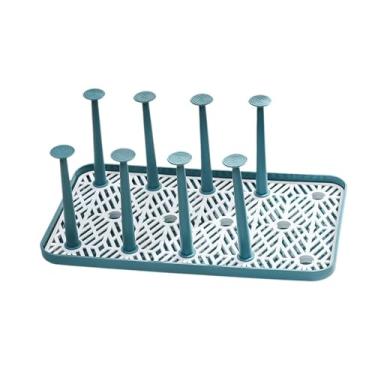 Imagem de YWJLQH Copo de rack de rack de de de dreno de dreno bebendo garrafa de vidro Banamy Stands seco, Verde Grande