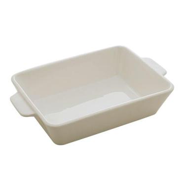 Imagem de Refratário 23,5x15x5cm Porcelana Com Alça Basic Branco - Lyor