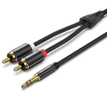 Imagem de Cabo Auxiliar P2 X 2 Rca Stereo Blindado 10 Metros Vention - Bbacomerc