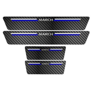 Imagem de Kit Soleira Protetora Porta Premium Blue Carbono  -  March - Jhow Ades