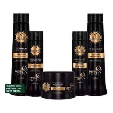 Imagem de Kit Haskell Cavalo Forte Trio P + Shampoo E Condic 500ml
