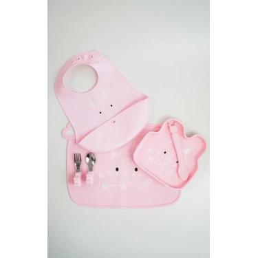 Imagem de Kit Alimentação Silicone 7 Peças Bebe - PIPPO, Rosa