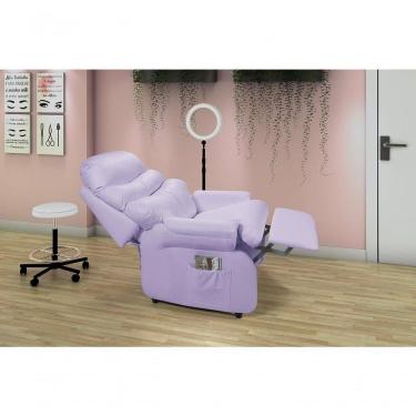 Imagem de Poltrona Reclinável Barão Papai Mamãe Amamentação Corano Com Mocho E Assento De Elevação Lilás 313