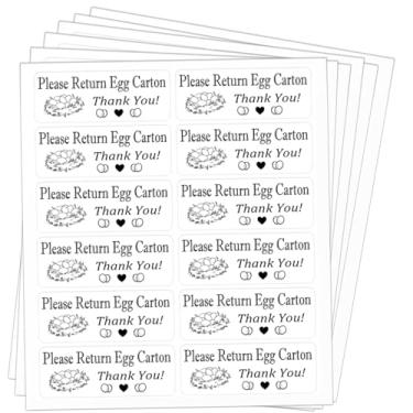 Imagem de Por favor, devolva etiquetas de caixa de ovos, 1 x 2,65 polegadas autoadesivo fazenda ovos frescos caixa adesivos para embalagem caixa recipiente suprimentos agrícolas (480 peças)