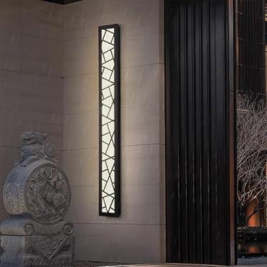 Imagem de Lâmpada de parede externa LED IP65 impermeável longa lâmpada de parede preta acrílica villa interior/exterior antracite arandela jardins cerca externa varanda escadas terraços 3000K/4000K/6500K (luz