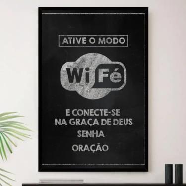 Imagem de Genérico, Quadro Wifi Fé Religião Salmo Oração Decorativo A4 23x33cm